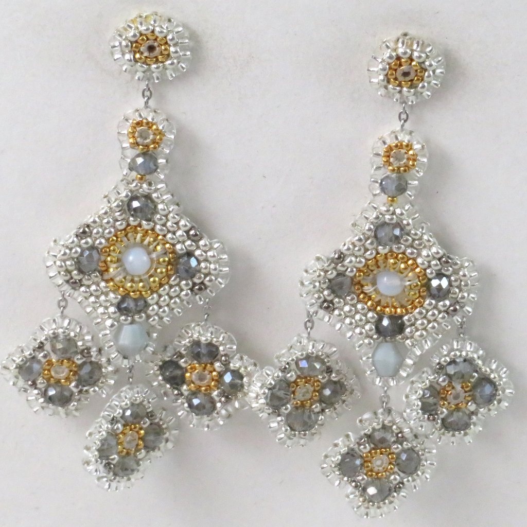 Silver And Gold Chandelier Earrings